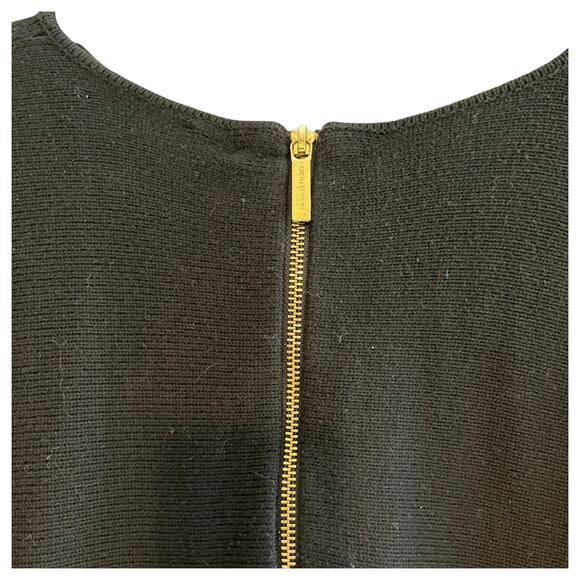 Michael Kors MK Gold Back Zipper Knit Tunic Sweater Black Size Small - Picture 3 of 7